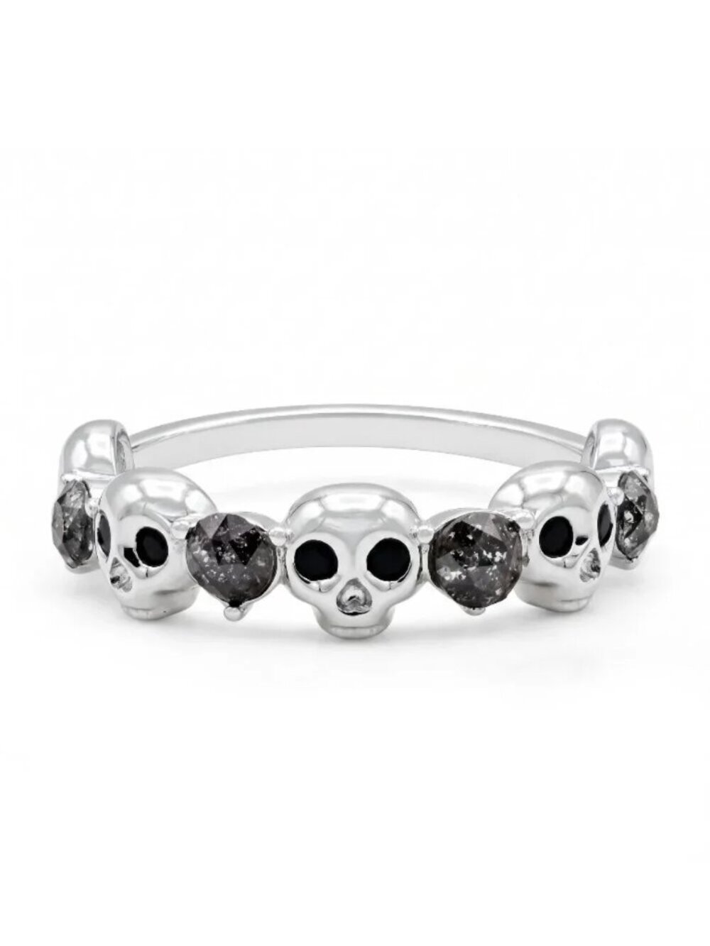 Skull half eternity ring with Swarovski Crystals Charmed Aroma